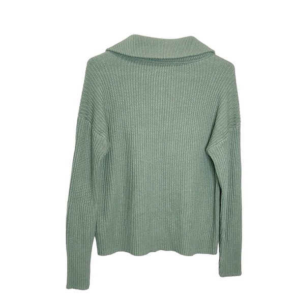 Rachel Zoe 1/4 Zip Sweater Women's XS Sage Green Casual Collared Pullover - Picture 2 of 6